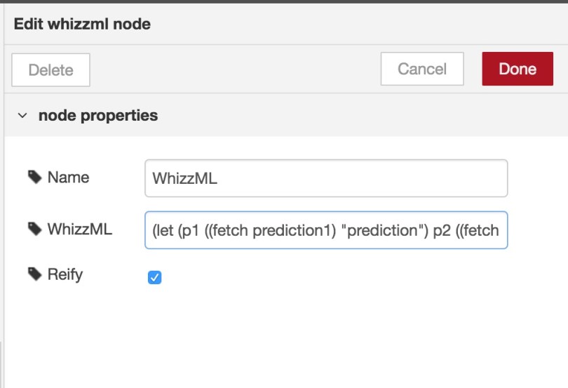 WhizzML node to select the best prediction